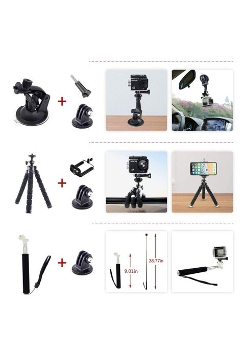 Kit 54 Accesorios Cámara Deportiva GoPro Estuche-3