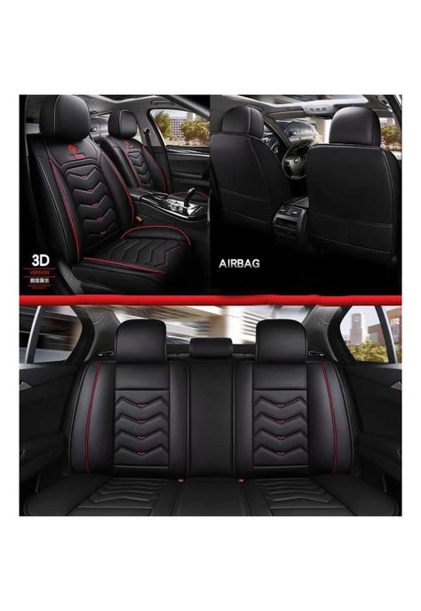 Kit Fundas Cubre Asiento Eco Cuero Auto Almohadilla Luxury-5