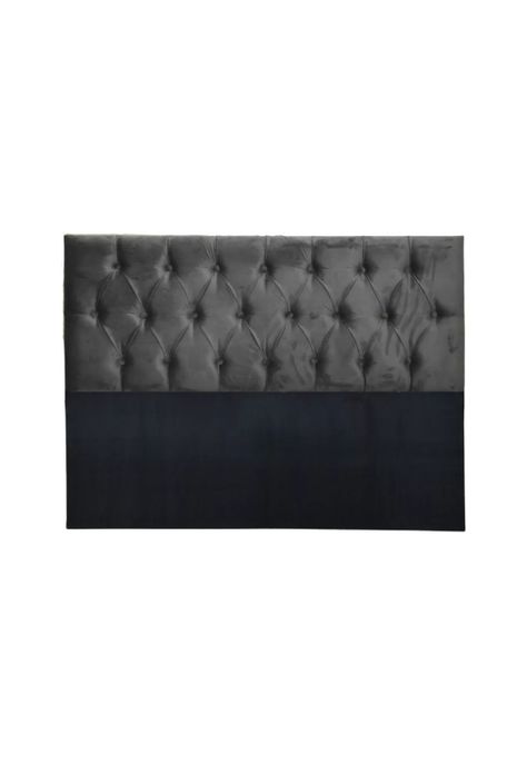 Respaldo 2 Plazas Piso Capitone Premium 150x140 CM Gris Oscuro Felpa-0
