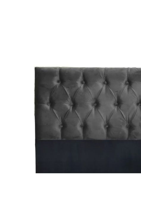 Respaldo 2 Plazas Piso Capitone Premium 150x140 CM Gris Oscuro Felpa-1