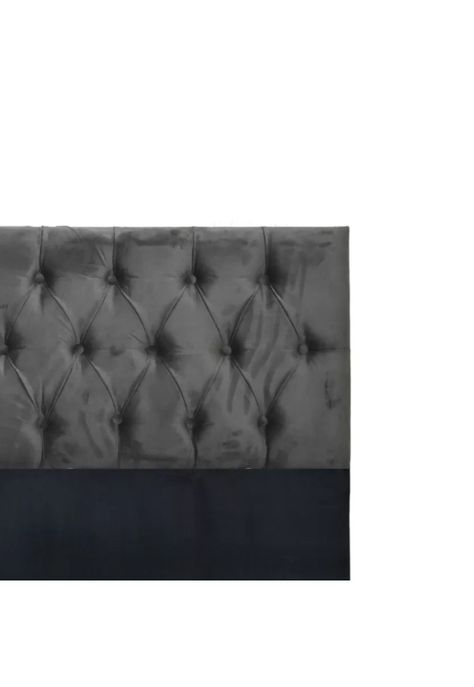 Respaldo 2 Plazas Piso Capitone Premium 150x140 CM Gris Oscuro Felpa-2