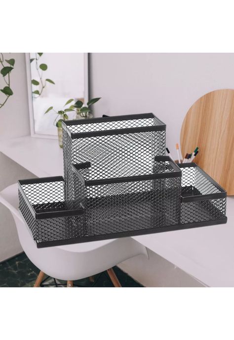Organizador Canasto Lápices Metal Escritorio 10.5x15x11 CM-4