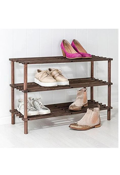 Zapatero Organizador Madera 3 Niveles 63x48.5x26 CM Caoba-5