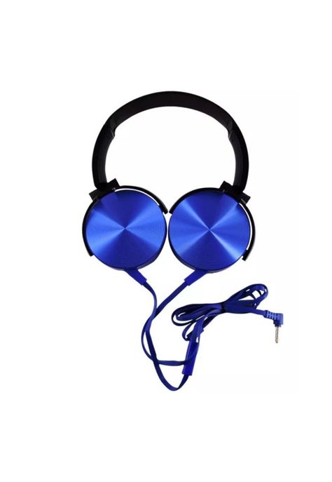 Audífono Extra Bass Micrófono 3.5 MM Plug Estéreo Azul-0