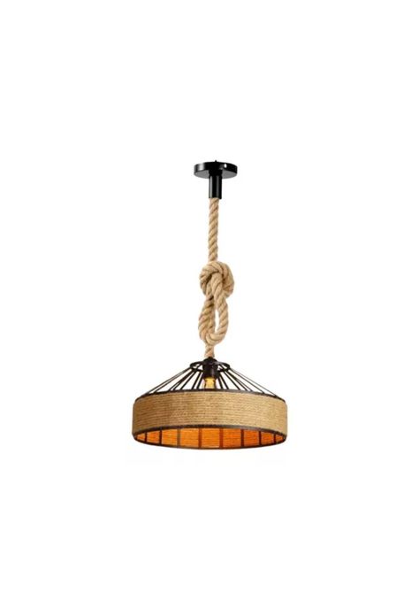 Lámpara Colgante Vintage Cáñamo Soga E27 Vintage 40 CM-0