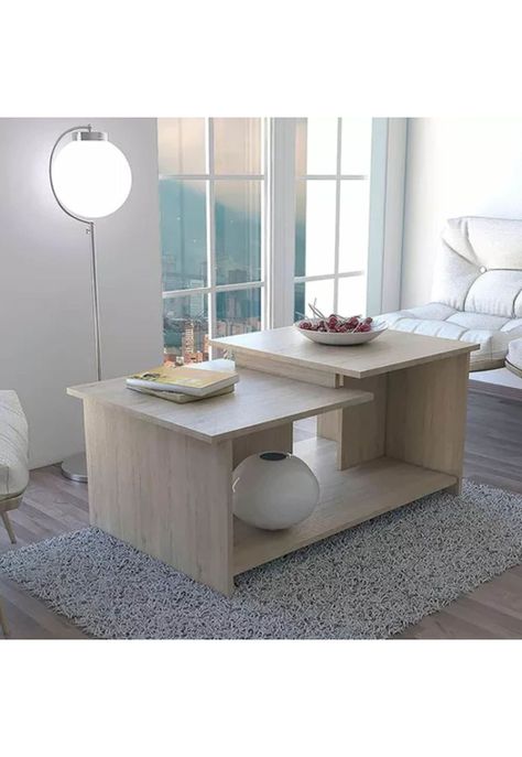 Mesa Centro Melamina Café Claro 41x89x53 CM-4
