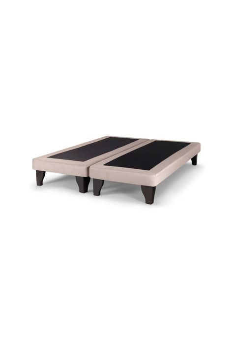Base Elegante Cama Europea 1.5 Plaza 105x200 CM Beige Felpa-2