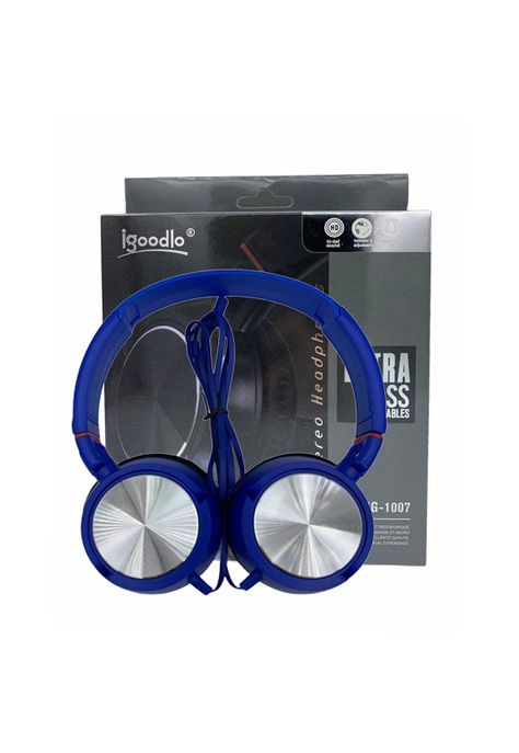 Audífono Plus Extra Bass Azul Cable-2