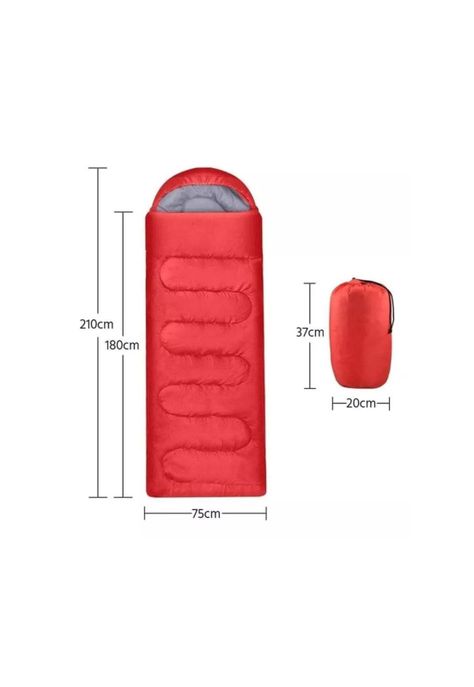 Saco Dormir Camping Individual Camping Adultos Rojo-2