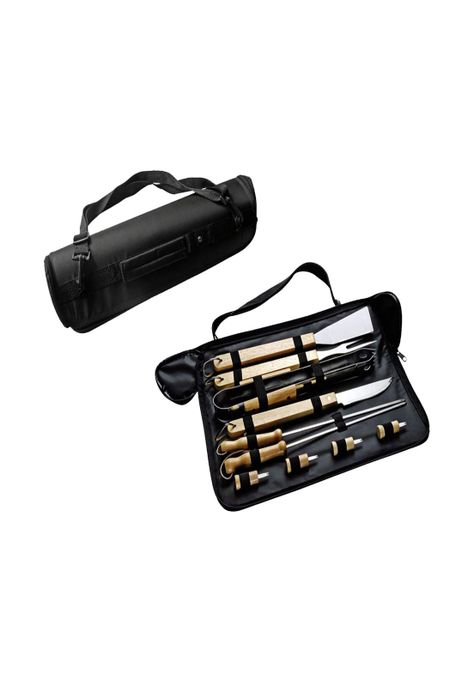 Set Maletín Asado Parrilla Negro 10 Herramientas-3