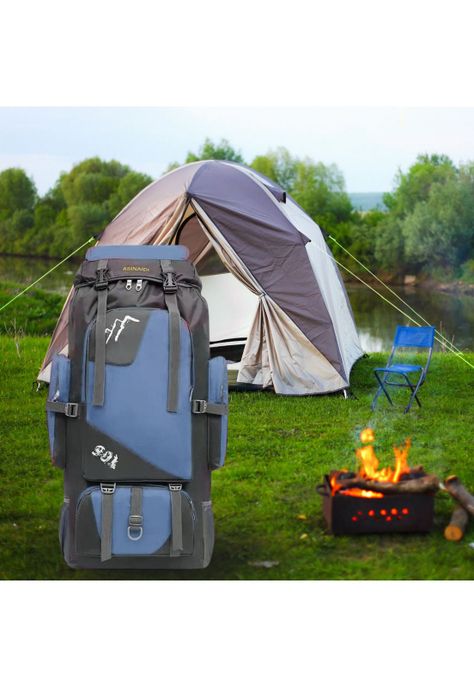Mochila Camping Outdoor 90 LT Azul Oscuro-4