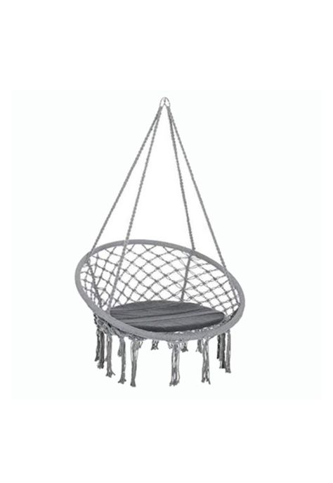 Hamaca Silla Columpio Algodón Gris 80 x 70 CM-1