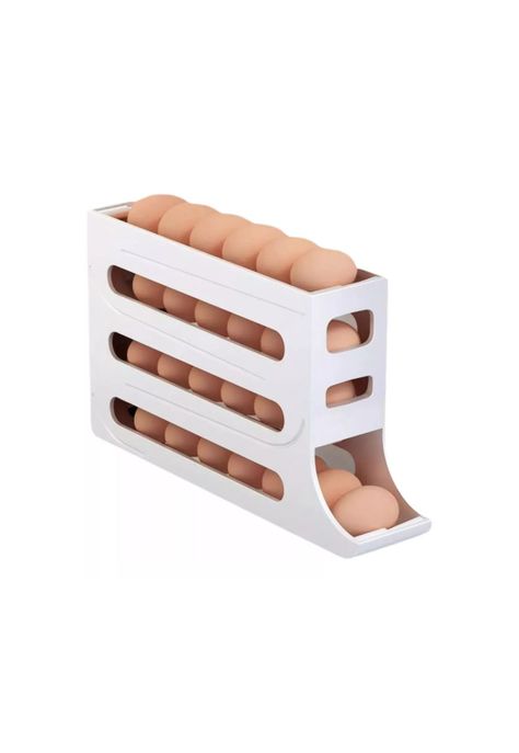 Organizador Portahuevos 4 Niveles 30 Huevos 35,9x7 CM Blanco-0