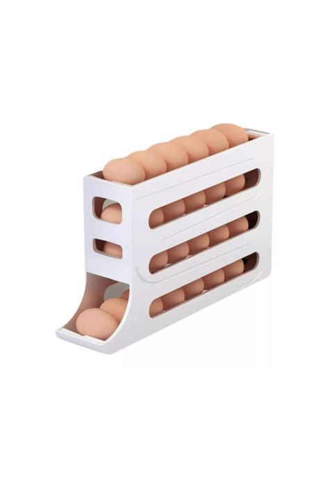 Organizador Portahuevos 4 Niveles 30 Huevos 35,9x7 CM Blanco-1