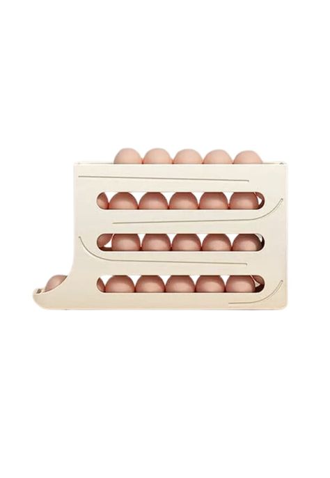 Organizador Portahuevos 4 Niveles 30 Huevos 35,9x7 CM Blanco-2