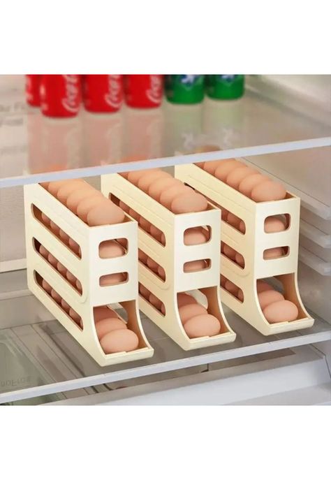 Organizador Portahuevos 4 Niveles 30 Huevos 35,9x7 CM Blanco-4
