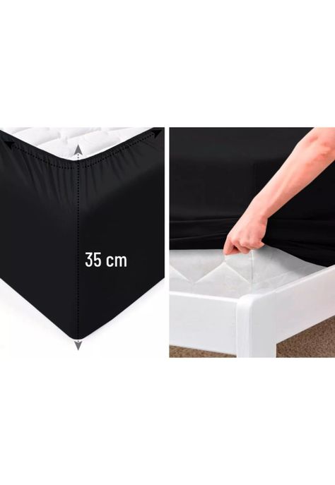 Juego Sábanas Hotel Ultra Suave Microfibra + 2 Fundas Bordadas 1,5 PL Negro-4