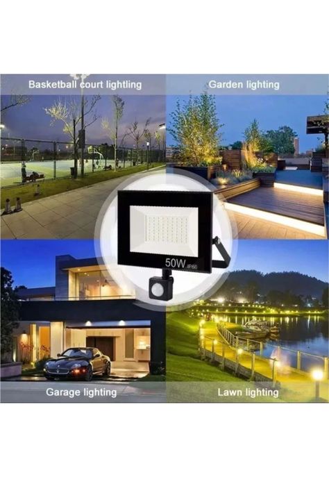 Foco Led Exterior Sensor Movimiento Luz Blanco Frío 220v 9x11x2.7 CM-4