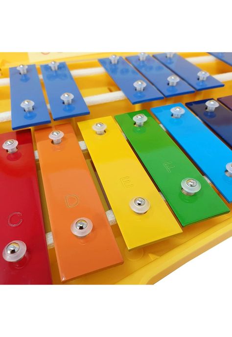 Metalófono Amarillo Cromático 25 Notas Infantil Colores Profesional-3