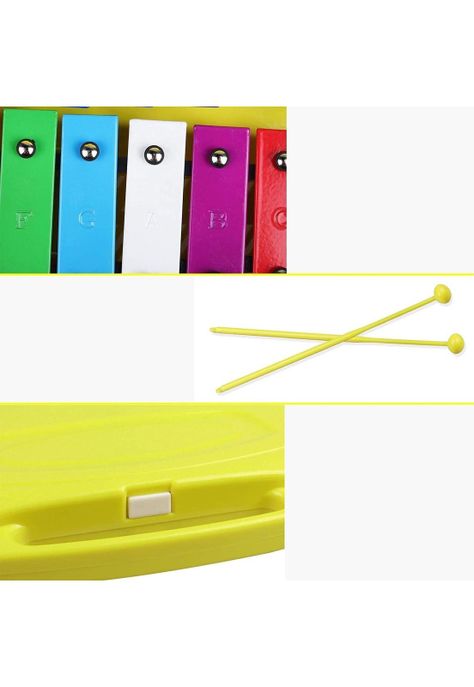 Metalófono Amarillo Cromático 25 Notas Infantil Colores Profesional-4