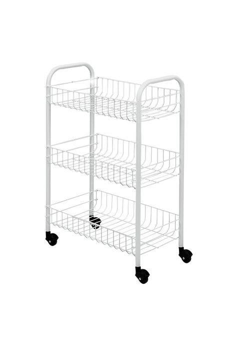 Organizador Cocina Metal Blanco Ruedas 61 x 27 CM-0