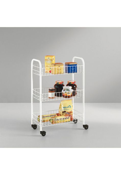 Organizador Cocina Metal Blanco Ruedas 61 x 27 CM-4