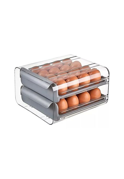 Organizador Portahuevos 2 Niveles 32 Huevos 26x23 CM Gris-0