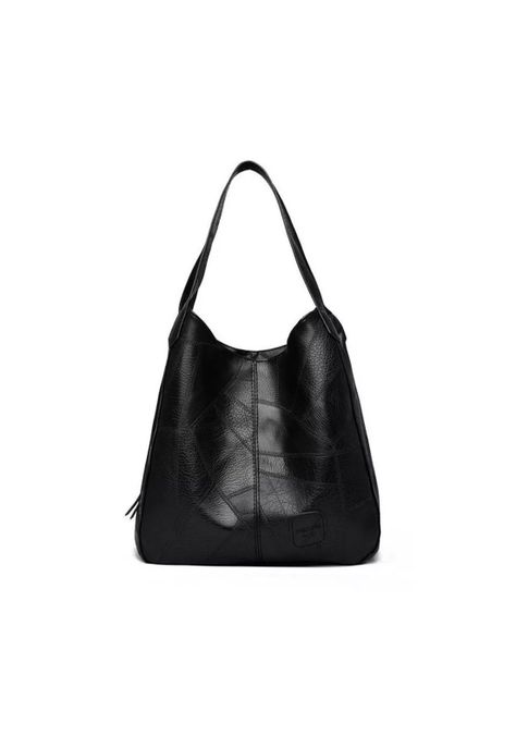 Cartera Bolso Negro Ecocuero 33x32x12 CM-0
