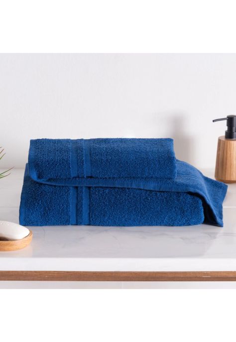 Toallas Baño 100% Algodon 450 GR Azul Cannon 70x140CM-4