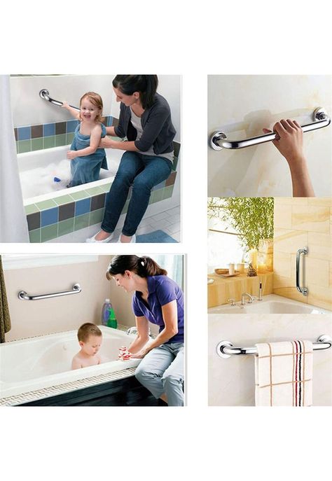 Set 2 Barras Seguridad Baño WC Pasamanos Acero Inoxidable 40 CM-5