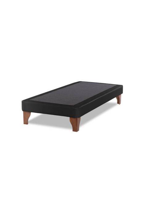 Base Elegante Cama Europea 1.5 Plaza 105x190 CM Negro Felpa-0