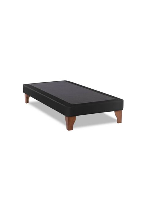 Base Elegante Cama Europea 1.5 Plaza 105x190 CM Negro Felpa-2