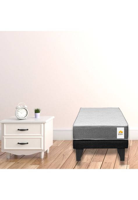 Base Elegante Cama Europea 1.5 Plaza 105x190 CM Negro Felpa-4