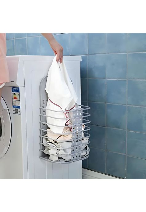 Cesta Baño Lavandería Plegable Celeste 46x27x15 CM-4