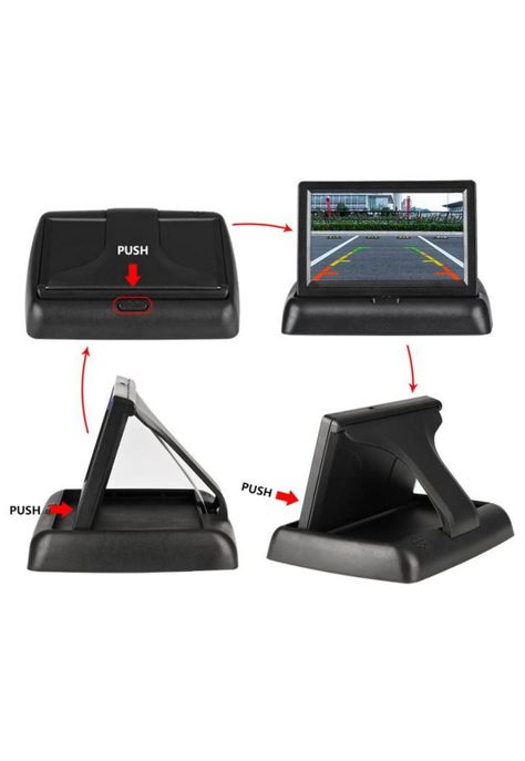 Pantalla Cámara Auto Retrovisor Retroceso Rebatible 4.3-3