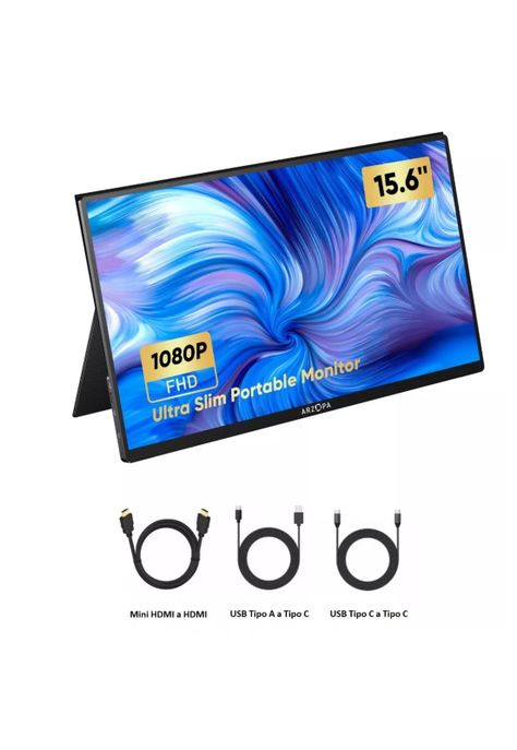 Monitor Portátil 15.6'' Full HD Hdmi Notebook Smartphone Parlante-1