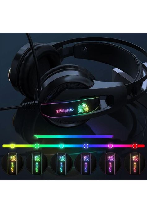 Audífonos Gamer Computador Luz LED Micrófono-4