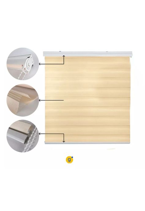 Cortina Roller Dúo Zebra Día Noche Beige 120 X 200 CM-3