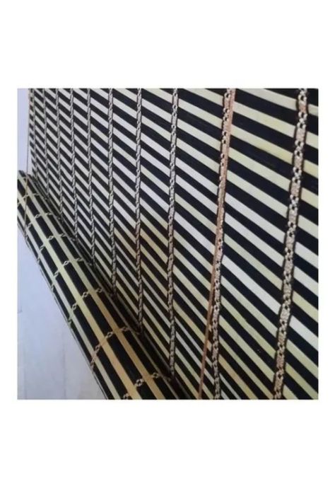 Cortina Persiana Roller Enrollable Bambú Negro Beige 120x180 CM-2