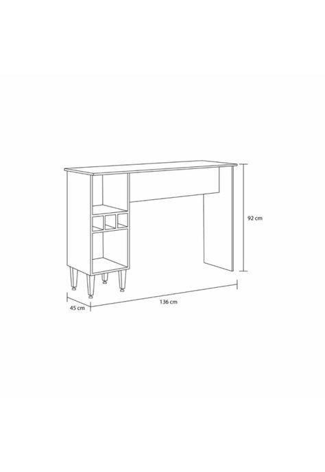 Mesa Comedor Diario Negro 136x92x45 CM-2
