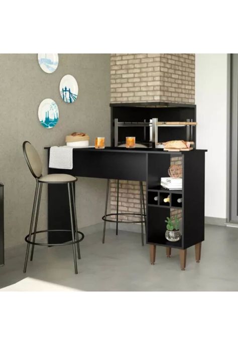 Mesa Comedor Diario Negro 136x92x45 CM-4