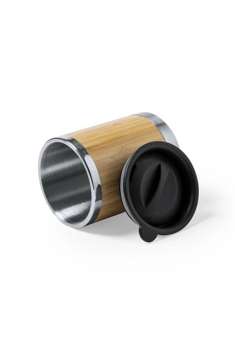 Vaso MUG Tapa Acero Bambú Lubon 300 ML-1