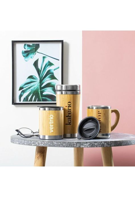 Vaso MUG Tapa Acero Bambú Lubon 300 ML-4