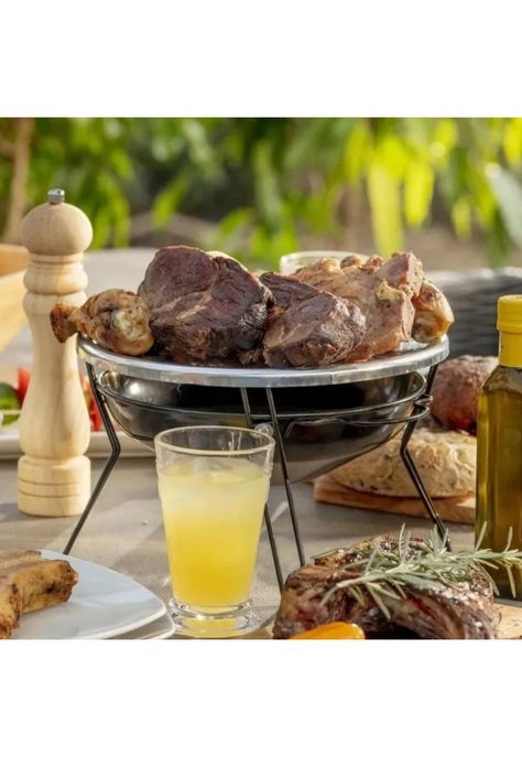Parrilla Brasero Mesa Acero Inoxidable 30 CM-4