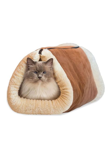 Cama Mascotas Túnel Gatos Lavable 2 En 1-0