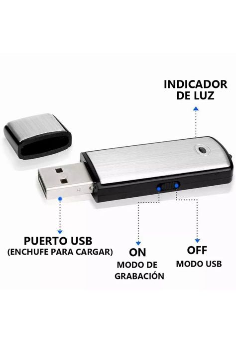 Mini Grabadora Voz Espía Micrófono 4 Horas USB 16GB-5