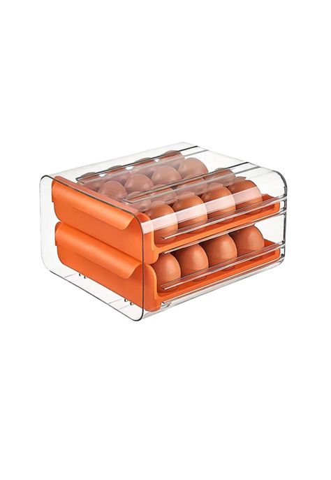 Organizador Portahuevos 2 Niveles 32 Huevos 26x23 CM Naranjo-0