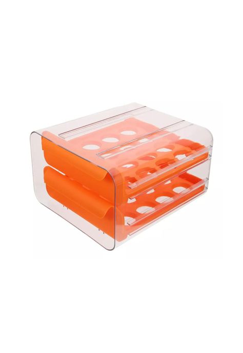Organizador Portahuevos 2 Niveles 32 Huevos 26x23 CM Naranjo-1