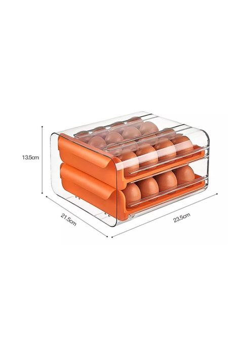 Organizador Portahuevos 2 Niveles 32 Huevos 26x23 CM Naranjo-2