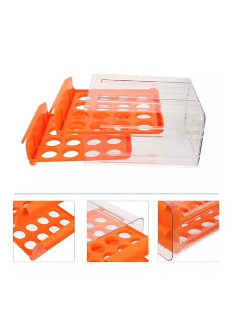 Organizador Portahuevos 2 Niveles 32 Huevos 26x23 CM Naranjo-3